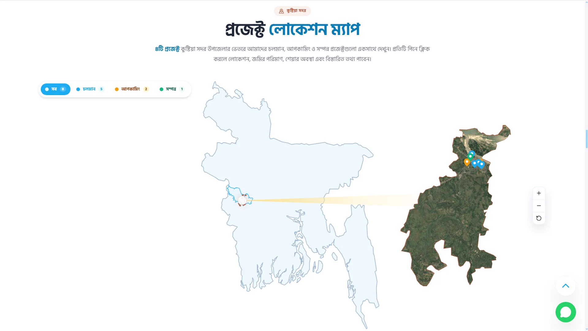 Shopno Properties project map overview for Kushtia developments